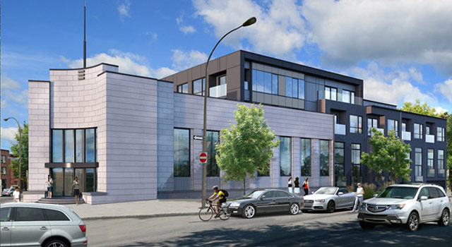 Vue extérieure du projets de condiminiums Saint Henri
